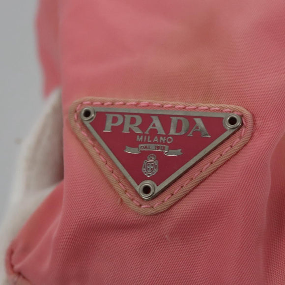 PRADA Hand Bag Nylon plastic Pink Clear Auth bs23458