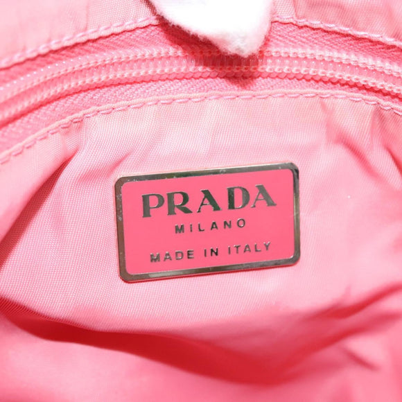 PRADA Hand Bag Nylon plastic Pink Clear Auth bs23458