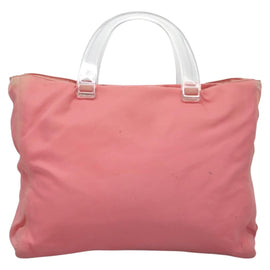PRADA Hand Bag Nylon plastic Pink Clear Auth bs23458 - 0