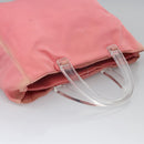 PRADA Hand Bag Nylon plastic Pink Clear Auth bs23458-6