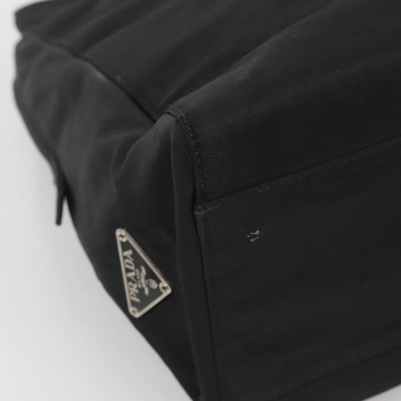 PRADA Hand Bag Black Silver Auth bs23459