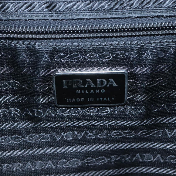 PRADA Hand Bag Black Silver Auth bs23459