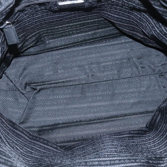PRADA Hand Bag Black Silver Auth bs23459