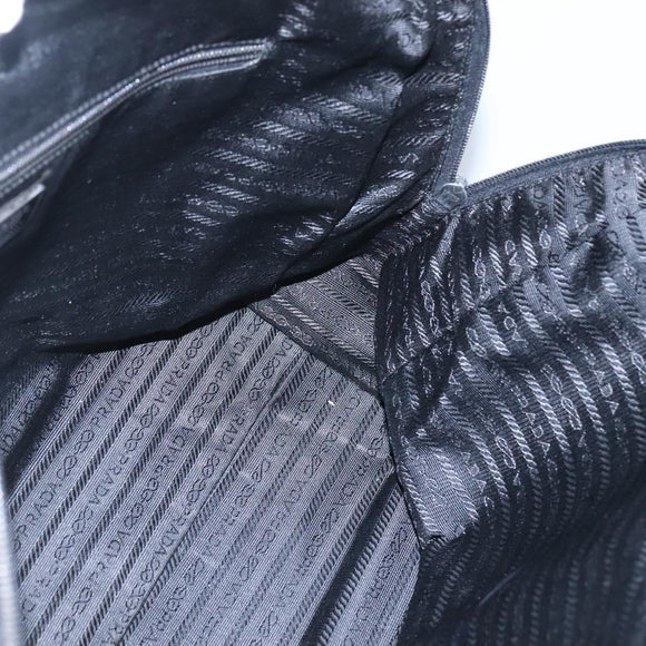 PRADA Hand Bag Black Silver Auth bs23459