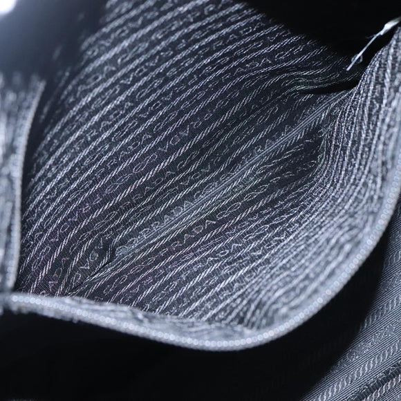 PRADA Hand Bag Black Silver Auth bs23459