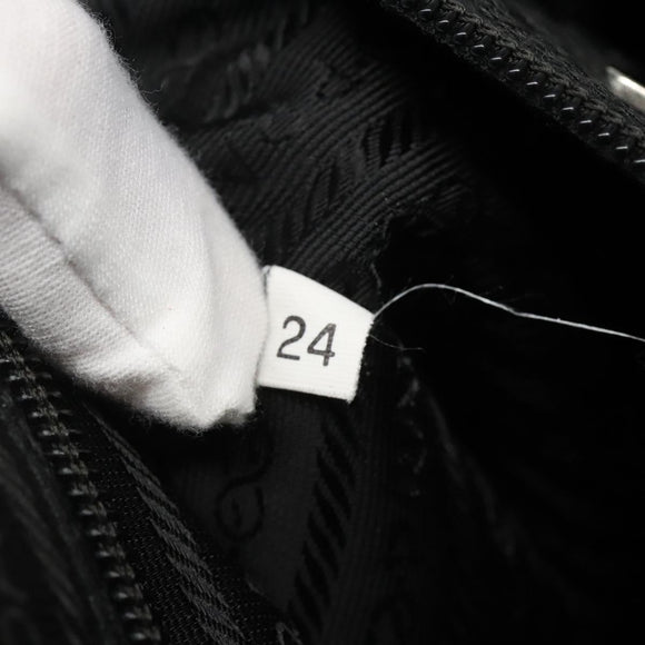 PRADA Hand Bag Black Silver Auth bs23459