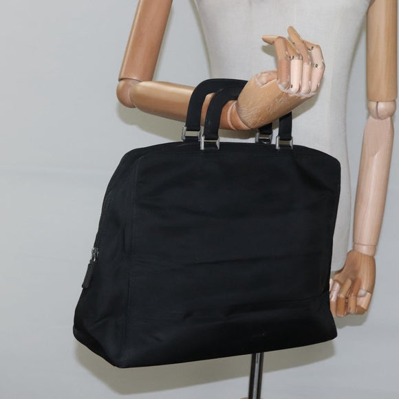 PRADA Hand Bag Black Silver Auth bs23459