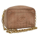 CHANEL Mademoiselle Chain Shoulder Bag Suede Pink CC Auth bs23471-1