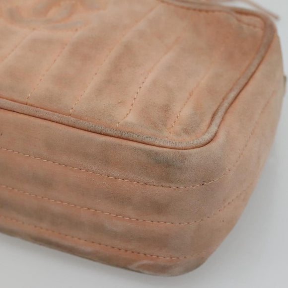 CHANEL Mademoiselle Chain Shoulder Bag Suede Pink CC Auth bs23471