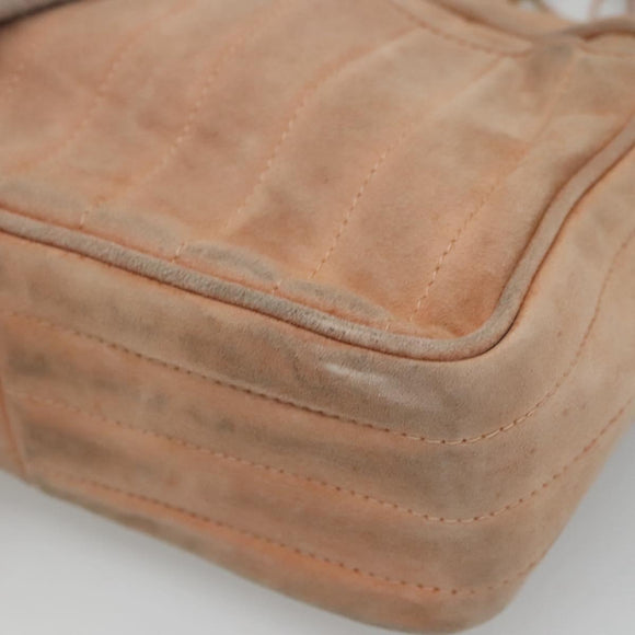 CHANEL Mademoiselle Chain Shoulder Bag Suede Pink CC Auth bs23471