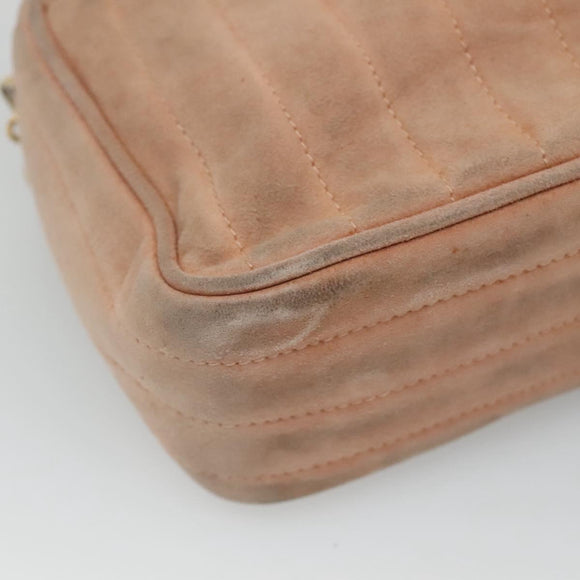 CHANEL Mademoiselle Chain Shoulder Bag Suede Pink CC Auth bs23471