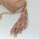 CHANEL Mademoiselle Chain Shoulder Bag Suede Pink CC Auth bs23471-10