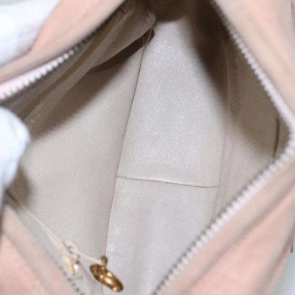 CHANEL Mademoiselle Chain Shoulder Bag Suede Pink CC Auth bs23471