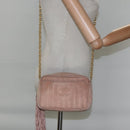 CHANEL Mademoiselle Chain Shoulder Bag Suede Pink CC Auth bs23471-24