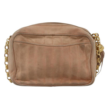 CHANEL Mademoiselle Chain Shoulder Bag Suede Pink CC Auth bs23471 - 0