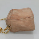 CHANEL Mademoiselle Chain Shoulder Bag Suede Pink CC Auth bs23471-3
