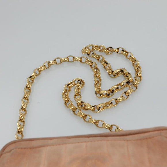 CHANEL Mademoiselle Chain Shoulder Bag Suede Pink CC Auth bs23471