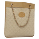 CHANEL Matelasse Chain Hand Bag Lamb Skin Beige Gold CC Auth bs23472-1