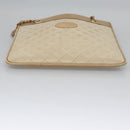 CHANEL Matelasse Chain Hand Bag Lamb Skin Beige Gold CC Auth bs23472-10