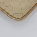 CHANEL Matelasse Chain Hand Bag Lamb Skin Beige Gold CC Auth bs23472-11