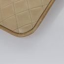 CHANEL Matelasse Chain Hand Bag Lamb Skin Beige Gold CC Auth bs23472-14