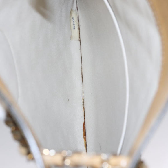 CHANEL Matelasse Chain Hand Bag Lamb Skin Beige Gold CC Auth bs23472