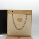 CHANEL Matelasse Chain Hand Bag Lamb Skin Beige Gold CC Auth bs23472-23