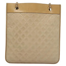 CHANEL Matelasse Chain Hand Bag Lamb Skin Beige Gold CC Auth bs23472-3