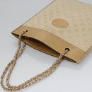 CHANEL Matelasse Chain Hand Bag Lamb Skin Beige Gold CC Auth bs23472-7