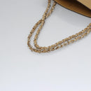 CHANEL Matelasse Chain Hand Bag Lamb Skin Beige Gold CC Auth bs23472-8