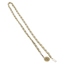 CHANEL Chain Belt metal White Gold CC Auth bs23474-1