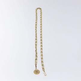 CHANEL Chain Belt metal White Gold CC Auth bs23474 - 0