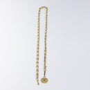 CHANEL Chain Belt metal White Gold CC Auth bs23474-3