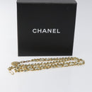 CHANEL Chain Belt metal White Gold CC Auth bs23474-9