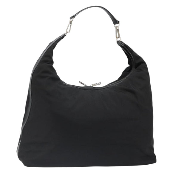 GUCCI Shoulder Bag Nylon Black Silver 012 1553 0326 Auth bs23480
