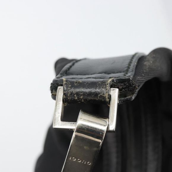 GUCCI Shoulder Bag Nylon Black Silver 012 1553 0326 Auth bs23480