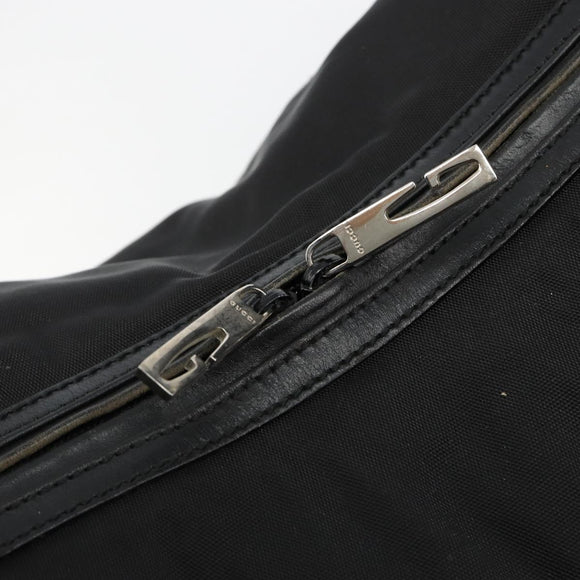 GUCCI Shoulder Bag Nylon Black Silver 012 1553 0326 Auth bs23480