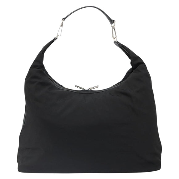 GUCCI Shoulder Bag Nylon Black Silver 012 1553 0326 Auth bs23480