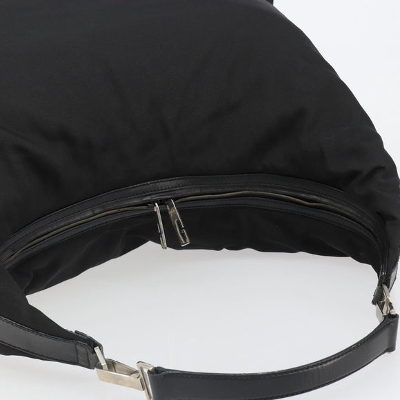 GUCCI Shoulder Bag Nylon Black Silver 012 1553 0326 Auth bs23480
