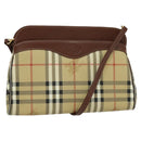 Burberrys Nova Check Shoulder Bag PVC Beige Brown gold Auth bs23485-1