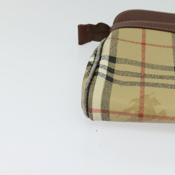 Burberrys Nova Check Shoulder Bag PVC Beige Brown gold Auth bs23485