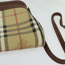 Burberrys Nova Check Shoulder Bag PVC Beige Brown gold Auth bs23485-14