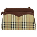 Burberrys Nova Check Shoulder Bag PVC Beige Brown gold Auth bs23485-13