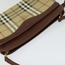 Burberrys Nova Check Shoulder Bag PVC Beige Brown gold Auth bs23485-6