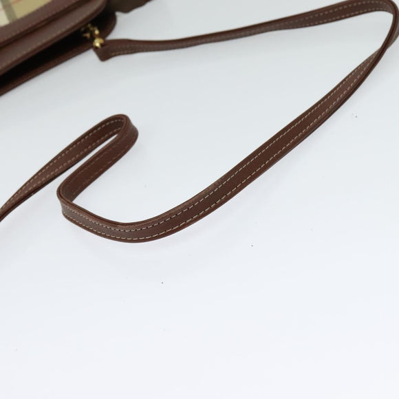 Burberrys Nova Check Shoulder Bag PVC Beige Brown gold Auth bs23485
