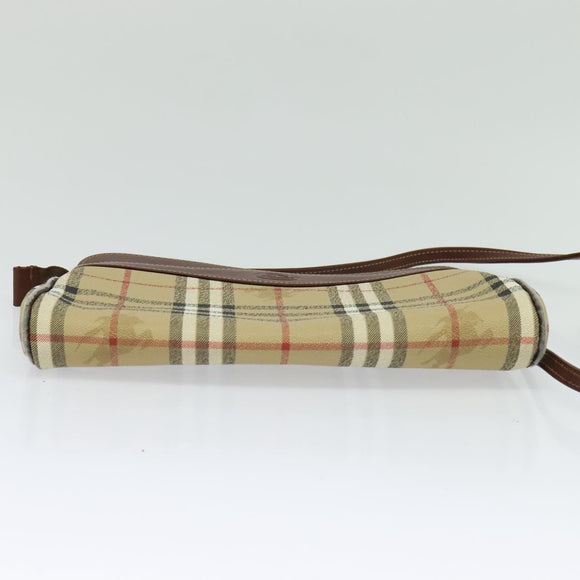 Burberrys Nova Check Shoulder Bag PVC Beige Brown gold Auth bs23485