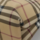 BURBERRY Nova Check Hand Bag PVC Beige Silver Auth bs23486-16