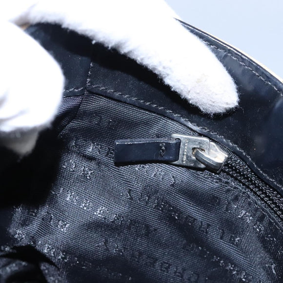 BURBERRY Nova Check Hand Bag PVC Beige Silver Auth bs23486