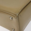 SAINT LAURENT Shoulder Bag Leather Beige Silver Auth bs23487-14
