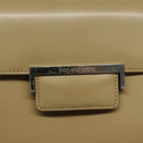 SAINT LAURENT Shoulder Bag Leather Beige Silver Auth bs23487-14